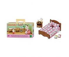 SYLVANIAN FAMILIES - 5222 - Cuisine Aménagée & 5019 - Semi Lit Double - Poupées et Accessoires - Sylvanian