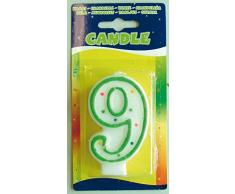 Folat Bougie à Chiffres « 9 » pour décoration danniversaire