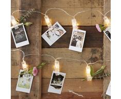 Ginger Ray Guirlande de 20 lumières LED de mariage avec chevilles rustiques