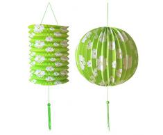 Widmann Generique - 2 Lanternes Vertes Fleurs Blanches Hawaï