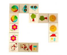 Hess Jouet en bois 14900 Domino en bois Soleil, 28 pièces - version anglaise