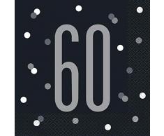 Unique Party- Serviettes de table en papier, 83548, Noir et argenté