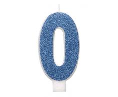 Unique Party-84260 Bougie, 84260, Bleu/argenté