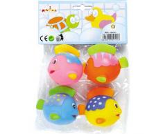 WDK PARTNER - A0802013 - Jouets de bain - 4 poissons de bain aspergeurs