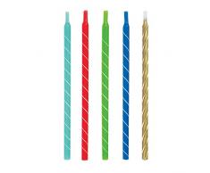 Unique Party 19985 Lot de 12 bougies danniversaire en spirale brillante 12,7 cm