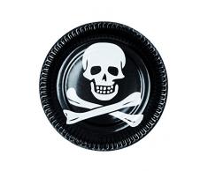 Boland BOL74167 Lot de 6 assiettes en carton Motif pirate Multicolore 23 cm