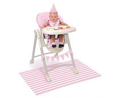 Unique Party 63427 Lot de 4 décorations de chaise haute pour 1er anniversaire Rose