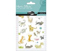 Maildor AE018O - Un sachet de gommettes Mimi Stick 4 planches 10,5x16cm, Chats (86 stickers)