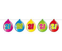 Folat 65521 21 Guirlande danniversaire avec Ballons 10 m