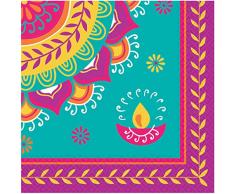 amscan 512413 Diwali Lot de 16 Serviettes de Table à 2 Plis 33 cm