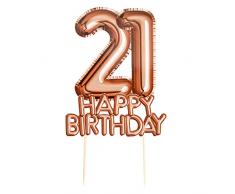 Neviti Glitz & Glamour-Cake Topper-Rose Gold-Age 21 Décoration pour gâteau 773543