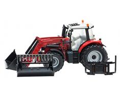 TOMY BRITAINS - Véhicule de Collection, Tracteur Massey Ferguson 6616 avec Chargeur pour Adultes 43082, Tracteur Agricole, Modèle à lEchelle 1/32, Réplique Adaptée aux Enfants de 3 ans+, Rouge