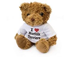 London Teddy Bears I Love Norfolk Terriers – Ours en Peluche – Mignon et Doux – Cadeau pour Chien