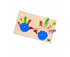 Edufun - Ef 10080 - Jouet en Bois - Puzzle Encatrement Les Deux Mains