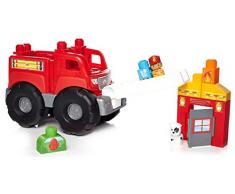 Mega Bloks Camion de Pompiers, jeu de voiture et de blocs de construction, 10 pièces, jouet pour bébé et enfant de 1 à 5 ans, DXH38