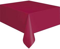 Unique Party 50007 - Nappe en Plastique Bordeaux 2,74 m x 1,37 m
