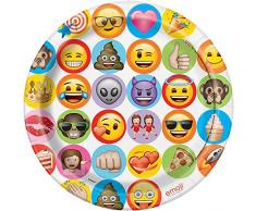 Unique Party 50915 Celebration Emoji Assiettes, Lot de 8