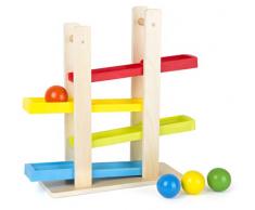 Small Foot Couleurs Vives, Circuit Quatre Grandes et Robustes Boules en Bois Jouets, 11195, Multicolore