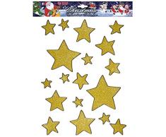 Widmann 1198 G ? vetrofanie Sticker Autocollants, étoiles dorées avec paillettes, 18 pièces