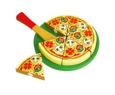Viga Toys - 58500 - Jeu Dimitation - Cuisine - Pizza À Découper - Végétarienne