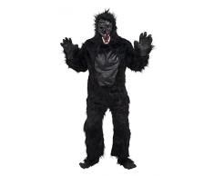 Bristol Novelty- AC235 Déguisement Gorille avec Coffre en Caoutchouc, Noir, Taille Unique