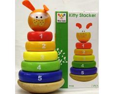 ALLKINDATHINGS Enfant Classique en Bois numérotées à Bascule Jouet éducatif Trieur de Forme Stacker