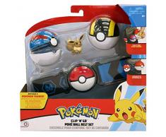 Bandai - Pokémon - Ceinture Première Ball, Ultra Ball Et Figurine 5 cm Evoli - WT97773