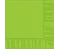 Amscan International 60215-53 Lot de 50 Serviettes de Table 2 Plis Vert Kiwi 12,7 x 12,7 cm