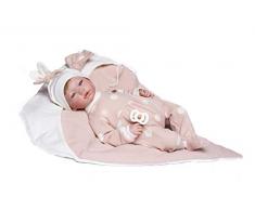 Poupée Guca - Poupée Reborn Alexandra avec cuillère en Coton Nude à Pois avec Bordure Plus saccette glacée 46 cm, Multicolore (18022)