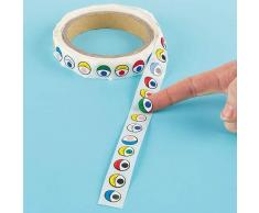 Baker Ross Rouleau de 1000 Autocollants Yeux Colorés - Idéal pour Les décorations de marionnettes