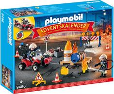 Playmobil - Calendrier de lAvent Pompiers Incendie Chantier - 9486