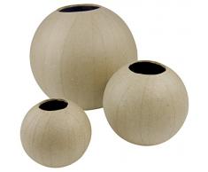 Décopatch HD004O - Un support en papier brun pulpé 11x11x10,5 cm, Vase boule waterproof