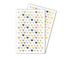Maildor AE187C - Un sachet de gommettes Initial 20 planches 10,5X16 cm, Mini-coeurs métals et pastels (2 720 stickers)