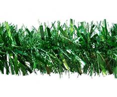 Shatchi 21506-Green Tinsel Guirlande de Noël de luxe en forme de pompon Vert 180 cm