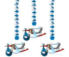 Folat Lot de 3. Suspension Guirlande Bleu bébé