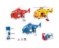 Mondo Motors-Friction Helicopter 51184 Hélicoptère avec Frein arrière arrière pour Enfants, Couleur Jaune