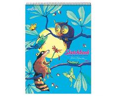 eeBoo - Cahier dessin - raton laveur et hibou