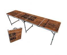 Table Beer Pong Officielle Old School | Qualité Premium | Dimensions Compétitions Officielles | Etanche | Inrayable | Jeu de Soirée et Apéro | Jeu à Boire | Créée par OriginalCup®