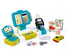 Smoby 350105 - Grande Caisse Enregistreuse - 27 Accessoires dont Vraie Calculatrice - Bleu