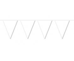 Folat 22688 Guirlande de fanions Blanc Taille XXL 20 m