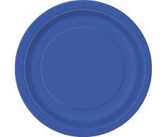 Unique Party - 31464 - Paquet de 8 Assiettes en Carton - 18 cm - Bleu Roi