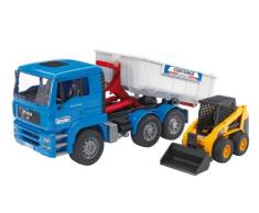 Bruder - 2745 - Véhicule Miniature - Camion Porte Container Man avec Chargeur Cat