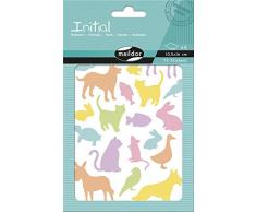 Maildor AE047O - Un sachet de gommettes Initial 4 planches 10,5x16 cm, motifs Animaux couleurs assorties (72 stickers)