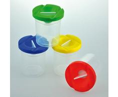 Playbox Lot de 12 gobelets à pinceaux 4 Couleurs 9 x 8 cm