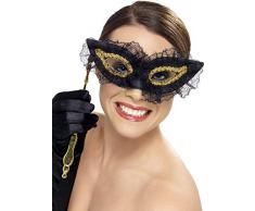 Smiffys 34908 Déguisement Adulte Loup de Bal Masqué, Noir, Taille Unique