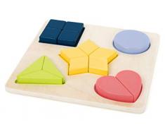 Small Foot Education en Bois, certifié FSC 100%, ludique avec Effet dapprentissage, entraîne la Reconnaissance des Formes et des Couleurs Ainsi Que la motricité, pour Les Petits Amateurs de Puzzles dès lâge de 3 Ans Jouets, 11101, Multicolore