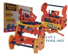 ALLKINDATHINGS Ensemble de Outil de Jouet pour Enfant et Station de Travail Pratique et Housse de Transport