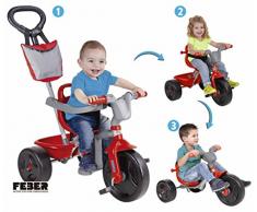 FEBER Evo Trike - Tricycle 3 en 1 pour Enfants de 1 à 3 ans, Rouge (Famosa 800010946)