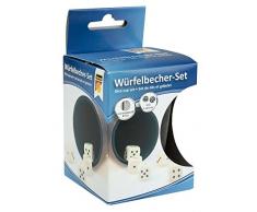 Idena 10002234 – Cube Lot de gobelets en Cuir avec 5 dés