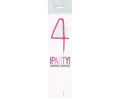 Unique Party- Bougie, 84084, Rose, 4 ans
